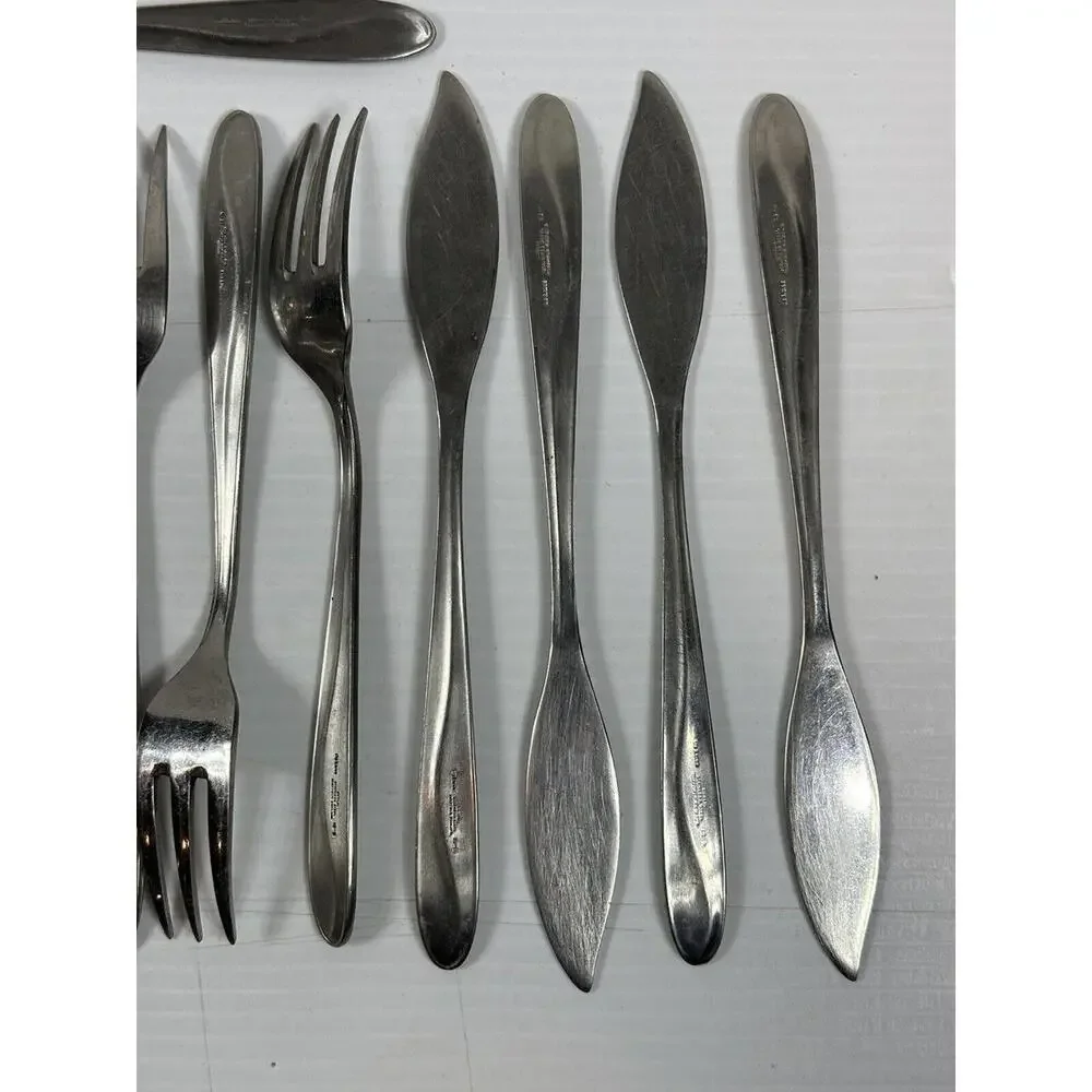 16pc Vintage SIPELIA DE-LUXE Cutlery Stainless Steel‎ Sheffield England Rose MCM